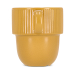 Caneca empilhável de porcelana com pequena asa superior 270 ml cor amarelo quinta vista