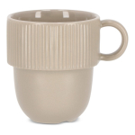 Caneca empilhável de porcelana com pequena asa superior 270 ml cor cinzento-claro