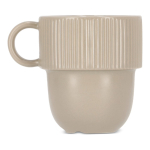 Caneca empilhável de porcelana com pequena asa superior 270 ml cor cinzento-claro terceira vista