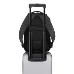 Mochila para portátil de jacquard e PU com tira para trolley 15,6'' cor preto oitava vista