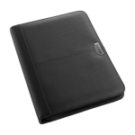 Portfólio com 30 folhas pautadas e compartimentos organizativos cor preto segunda vista