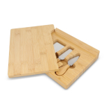Set em caixa de bambu personalizável com utensílios para queijo/vinho cor natural terceira vista