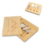 Set em caixa de bambu personalizável com utensílios para queijo/vinho