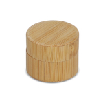 Bálsamo labial em estojo de bambu de forma cilíndrica cor natural