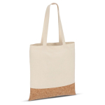Saco de algodão com detalhe de cortiça na base 170 g/m2 cor natural
