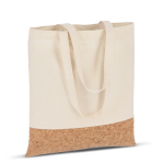 Saco de algodão com detalhe de cortiça na base 170 g/m2 cor natural terceira vista