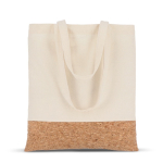 Saco de algodão com detalhe de cortiça na base 170 g/m2 cor natural quarta vista
