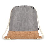 Mochila de cordão de rPET com base de cortiça e capacidade de 10 kg cor cinzento segunda vista