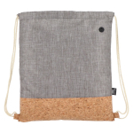 Mochila de cordão de rPET com base de cortiça e capacidade de 10 kg cor cinzento terceira vista