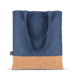 Saco de rPET com detalhe de cortiça na base e capacidade de 10 kg cor azul-escuro quinta vista