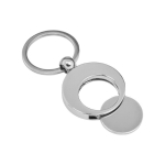 Porta-chaves de metal redondo, ficha para carrinho das compras KeyCoin cor prateado décima primeira vista