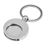 Porta-chaves de metal redondo, ficha para carrinho das compras KeyCoin cor prateado terceira vista