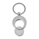 Porta-chaves de metal redondo, ficha para carrinho das compras KeyCoin cor prateado sexta vista