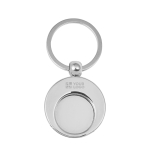 Porta-chaves de metal redondo, ficha para carrinho das compras KeyCoin cor prateado vista principal