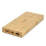 Powerbank de bambu com três portas distintas 8000 mAh cor natural segunda vista