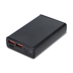 Powerbank de carga rápida com duas portas distintas 10 000 mAh cor preto segunda vista