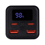 Powerbank de carga rápida com duas portas distintas 20 000 mAh cor preto
