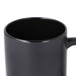Caneca de cerâmica, acabamento mate contorno interior brilhante 350 ml cor preto sexta vista