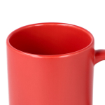 Caneca de cerâmica, acabamento mate contorno interior brilhante 350 ml cor vermelho sexta vista