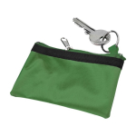 Porta-moedas compacto e leve de nylon com fecho de correr preto cor verde primeira vista