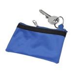 Porta-moedas compacto e leve de nylon com fecho de correr preto cor azul ultramarino primeira vista