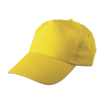 Clássico boné de 5 painéis com fecho de plástico cor amarelo primeira vista
