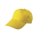 Clássico boné de 5 painéis com fecho de plástico cor amarelo quarta vista
