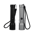 Lanterna LED recarregável de alumínio reciclado e resistente à água cor preto segunda vista
