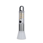 Lanterna de alumínio reciclado de luz LED com função de zoom cor prateado