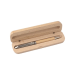 Caneta de madeira com estojo a condizer tinta alemã Dokumental azul cor castanho primeira vista