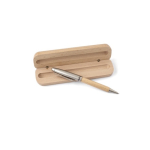 Caneta de madeira com estojo a condizer tinta alemã Dokumental azul cor castanho quarta vista