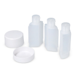 Set de 3 frascos de 40 ml para artigos de higiene ideal para viagens cor branco quarta vista