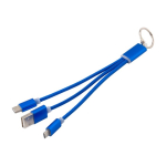 Conjunto de cabos de carga 3 em 1 com mosquetão para transporte cor azul ultramarino terceira vista