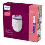 Depiladora e miniaparador em estojo de cetim, marca Philips cor branco sétima vista