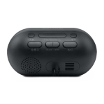 Rádio-despertador redondo e compacto com ecrã digital para a hora cor preto terceira vista