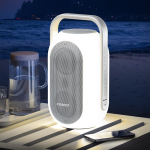 Colunas brancas com luz ambiente multicolor e pega superior marca Muse cor branco nona vista