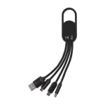 Conjunto de cabos de carga 4 em 1 com mosquetão e logótipo iluminado cor preto segunda vista