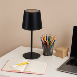 Candeeiro de mesa em alumínio recarregável e com altura regulável cor preto