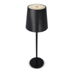 Candeeiro de mesa em alumínio recarregável e com altura regulável cor preto quinta vista