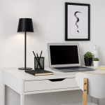 Candeeiro de mesa em alumínio recarregável e com altura regulável cor preto