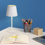 Candeeiro de mesa em alumínio recarregável e com altura regulável cor branco nona vista