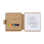 Conjunto para crianças com 12 desenhos para colorir e 12 lápis de cor cor multicolor primeira vista