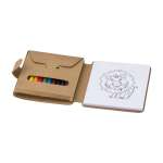 Conjunto para crianças com 12 desenhos para colorir e 12 lápis de cor cor multicolor segunda vista
