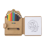 Conjunto para crianças com 12 desenhos para colorir e 12 lápis de cor cor multicolor terceira vista