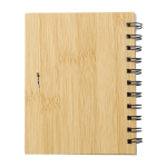 Caderno com notas adesivas no interior, folhas A6 pautadas cor castanho quinta vista