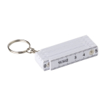 Régua de plástico dobrável com mosquetão para usar como porta-chaves cor branco segunda vista