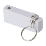 Régua de plástico dobrável com mosquetão para usar como porta-chaves cor branco terceira vista