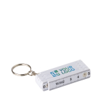 Régua de plástico dobrável com mosquetão para usar como porta-chaves cor branco vista principal