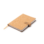 Agenda em cortiça com fecho magnético, formato A5 cor natural vista detalhe 2