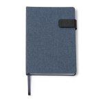 Agenda RPET com fecho magnético em tamanho A5 cor azul acinzentado segunda vista